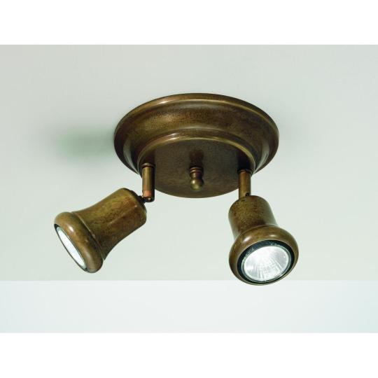 il fanale nastavitelna hlavica bodova mosadzna dvojziarovkova stropna lampa nizka vyska stropu 208 22 rustikalny stredomorsky.jpg